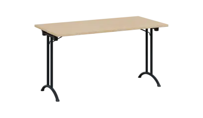 SLA 140 lak skládací jednací stůl 1394x700, deska 25 mm, podnož černý lak, deska bříza světlá